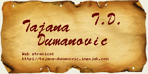 Tajana Dumanović vizit kartica